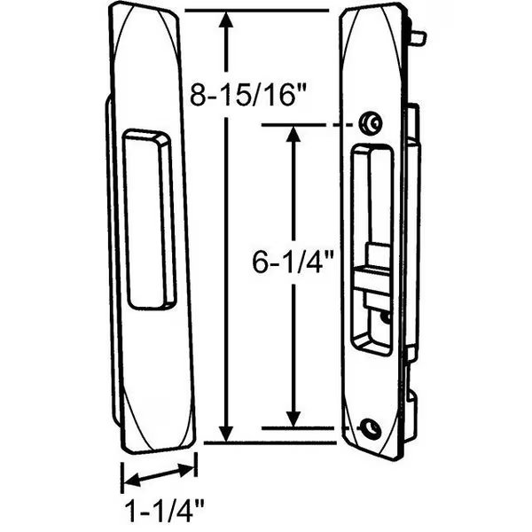 Patio Door Handle Metal White, Strybuc, Mfr#: 13-391MWX
